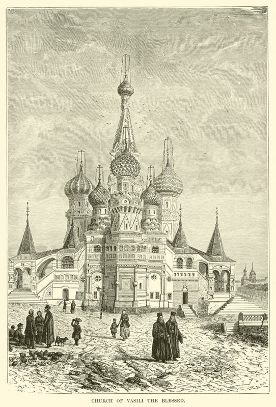 Vasili den välsignade kyrkan (gravyr) av European School
