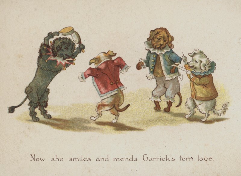 Komiska hundar (färg litho) av European School