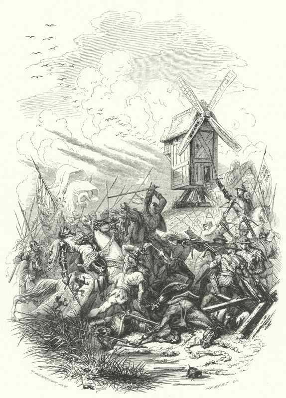 Johannes av Böhmens död i slaget vid Crecy, 1346 av European School