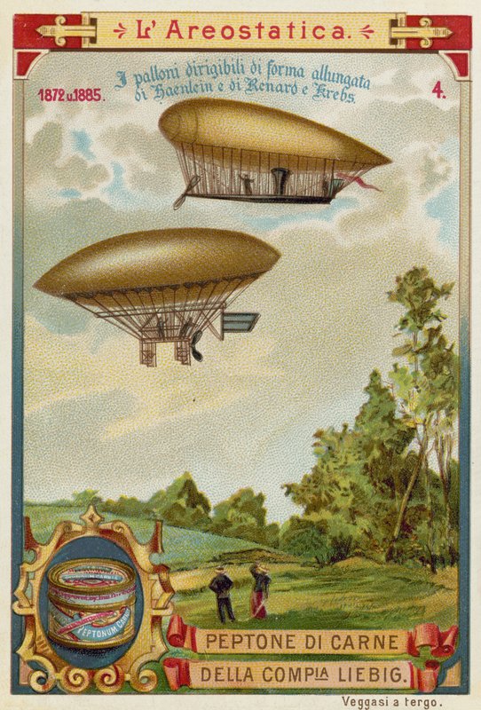 Dirigible luftskepp av Haenlein (1872) och Renard och Krebs (1885) av European School
