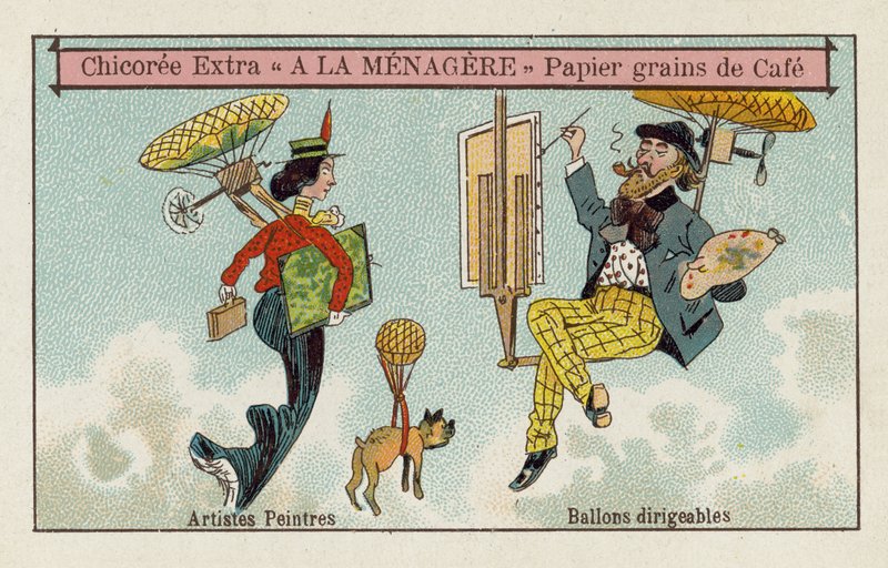 Dirigible ballonger: målare av European School