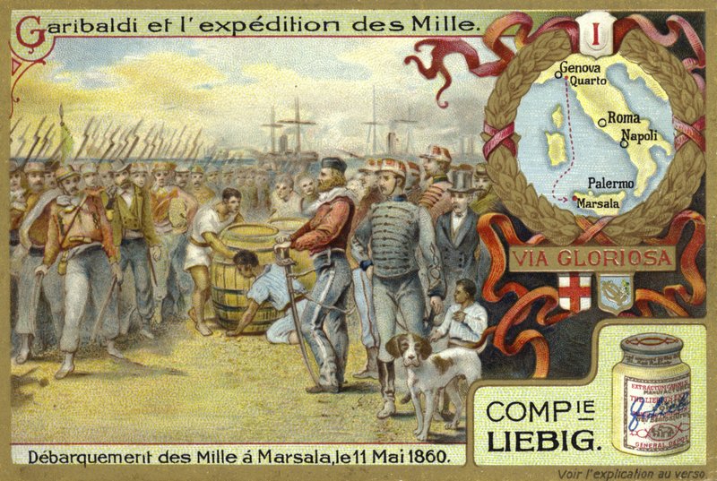 De tusentals landstigning, Marsala, Sicilien, 11 maj 1860 av European School