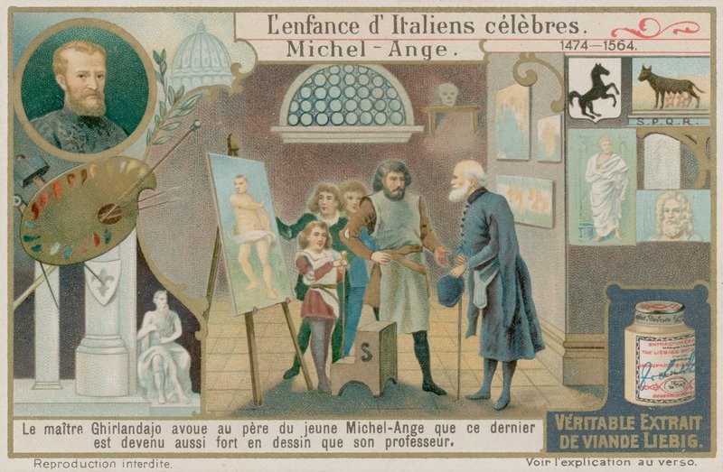 Domenico Ghirlandaio tittar på Michaelangelos arbete av European School