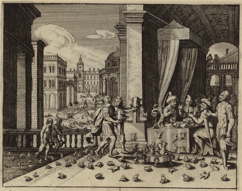 Egypten drabbats av grodor plåga (gravyr) av European School