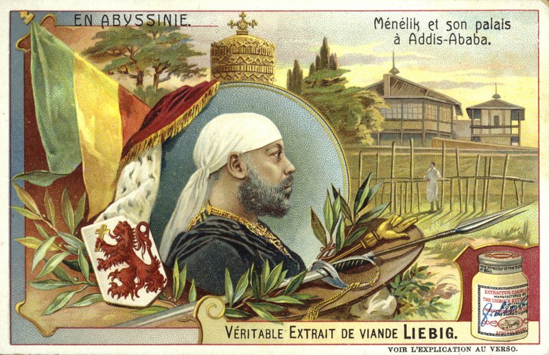 Kejsar Menelik II av Etiopien och hans palats i Addis Abeba av European School
