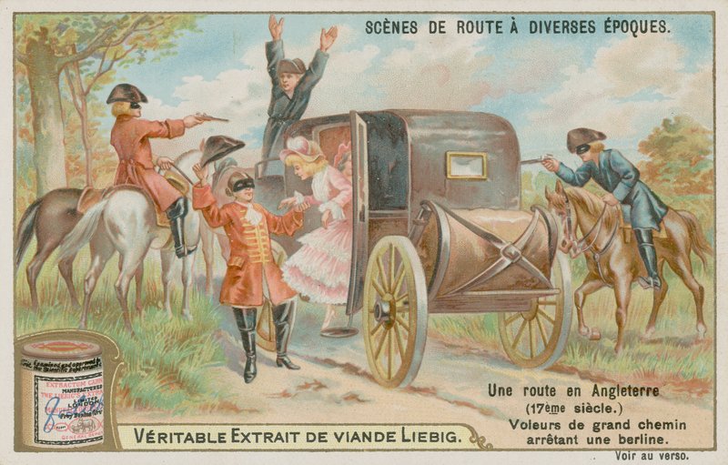 Engelsk 1600-talstränare som hålls upp av Highwaymen av European School