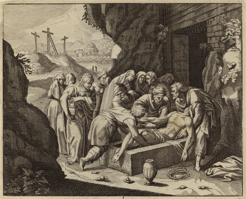 Jesu Kristi gravläggning (gravyr) av European School