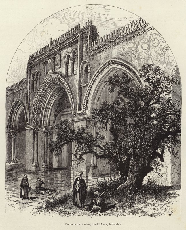 Fasad av El-Aksa-moskén, Jerusalem av European School