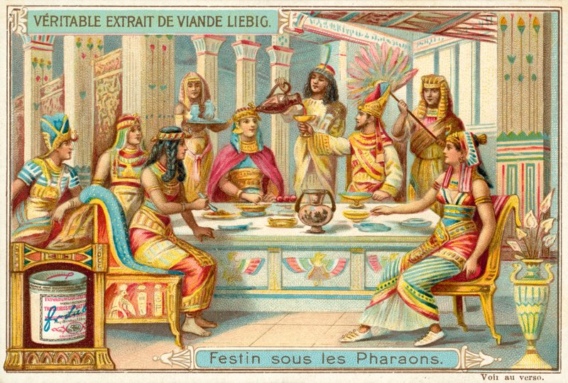 Festa under faraonerna i det antika Egypten (chromolitho) av European School