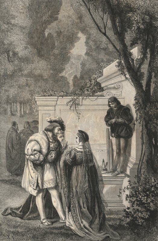 Francis I och hans konstnärer (gravyr) av European School