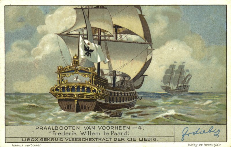 Friedrich Wilhelm till häst, flaggskeppet för Brandenburgerflottan, 1500-talet av European School