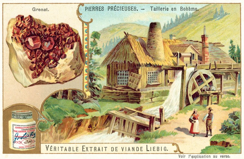 Ädelstensskärningsverk i Böhmen (chromolitho) av European School