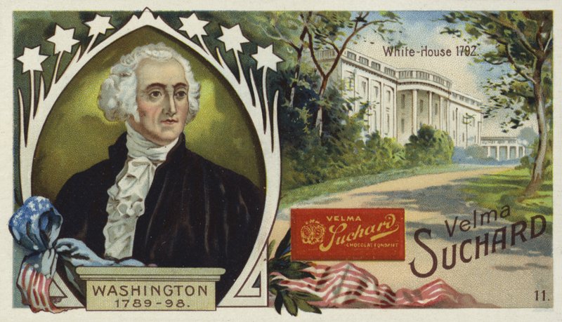 George Washington, USA:s första president, och Vita huset, Washington DC av European School