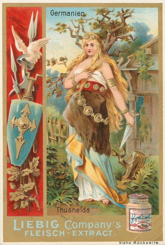 Tyskland, Thusnelda, Liebig-kort, början av 1900-talet (chromo) av European School