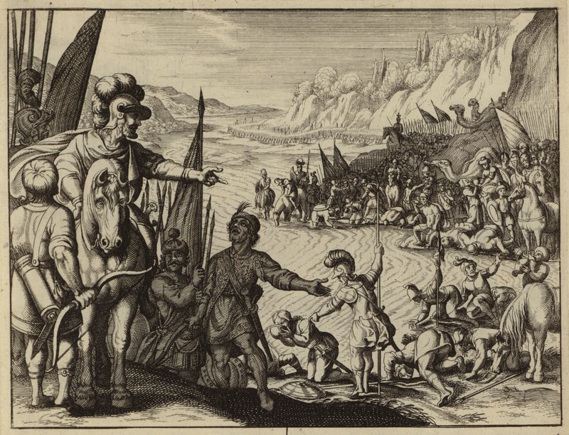Gideon väljer 300 soldater för att attackera Midjans läger (gravyr) av European School