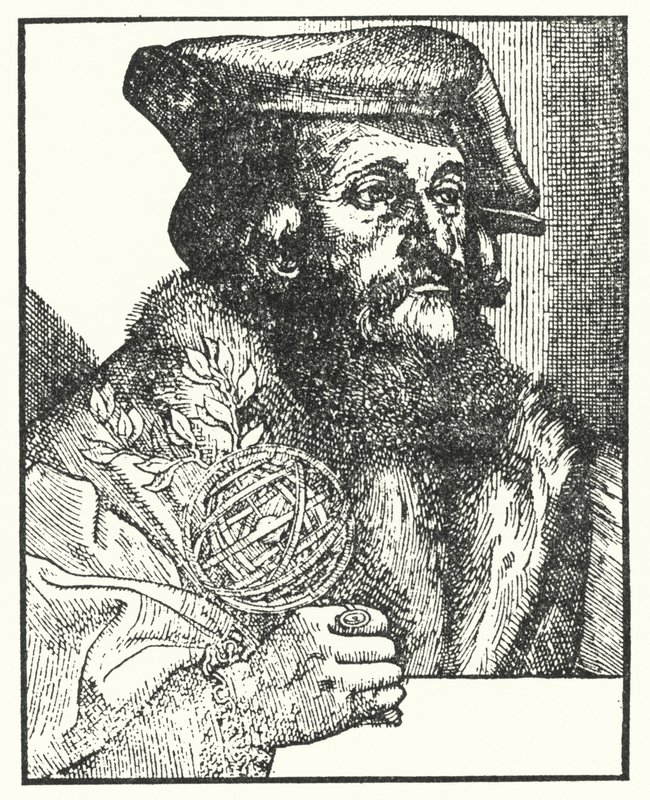 Girolamo Fracastoro, som skrev dikten Syphilis sive Morbus Gallicus (gravyr) av European School