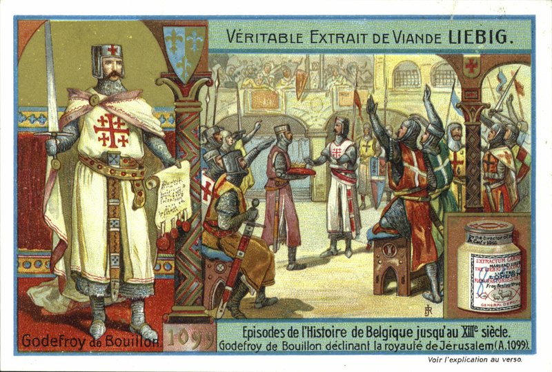Godfrey of Bouillon tackade nej till Jerusalems krona, första korståget, 1099 av European School