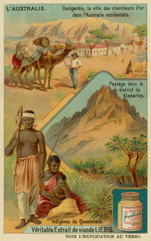 Goldrush-staden Coolgardie, landsbygden runt Kimberley och aboriginer från Queensland av European School