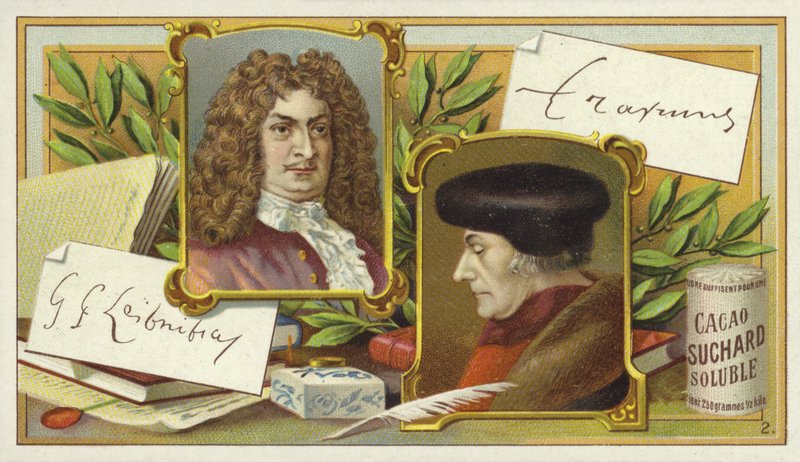 Gottfried Wilhelm Leibniz och Desiderius Erasmus av European School