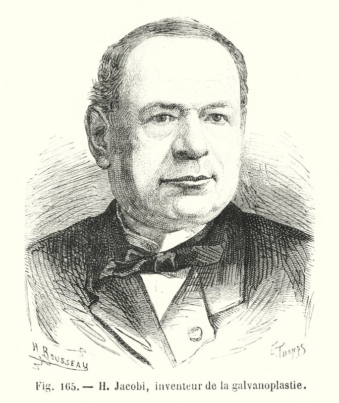 H Jacobi, uppfinnare av galvanisering (gravyr) av European School
