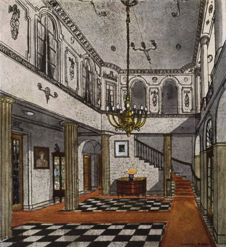 Hall (färg litho) av European School