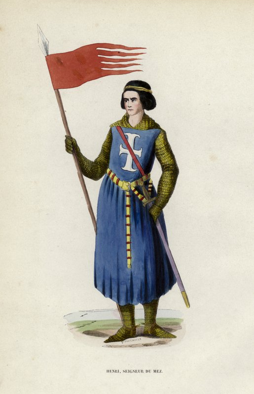 Henri, Lord Du Mez (färgad gravyr) av European School