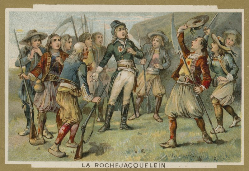 Henri de la Rochejacquelein talar till sina soldater, Vendee-revolten, franska revolutionen av European School
