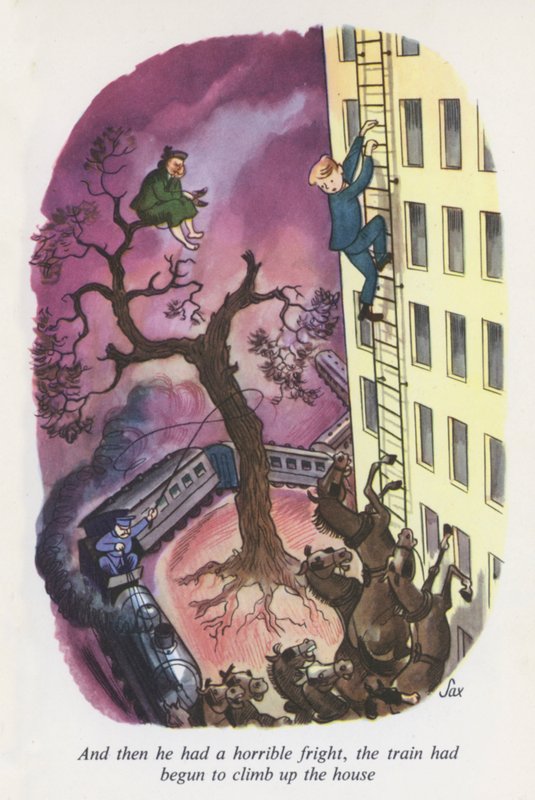 Illustration till Emil och detektiverna (färglitografi) av European School