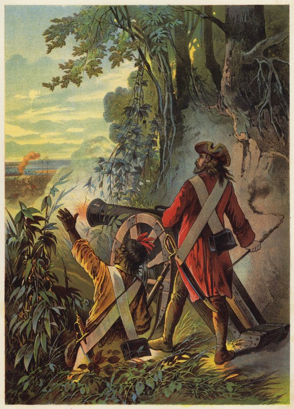 Illustration till Robinson Crusoe (färglitografi) av European School