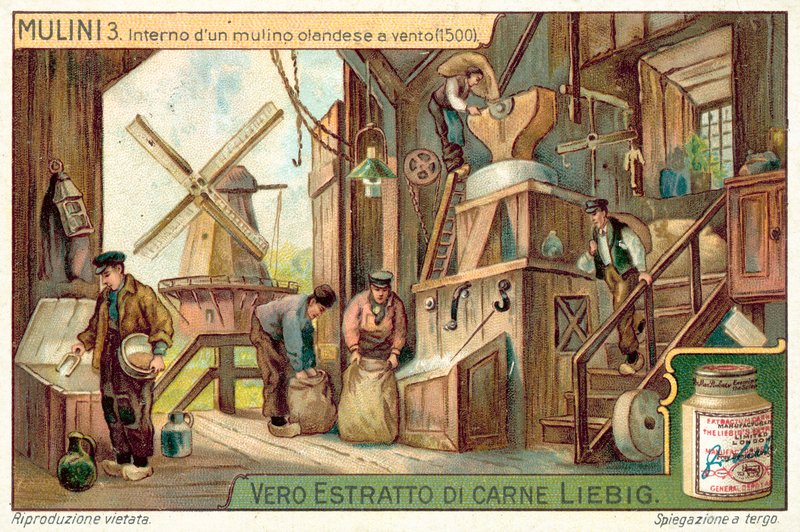 Interiör av en holländsk väderkvarn, 1500 av European School