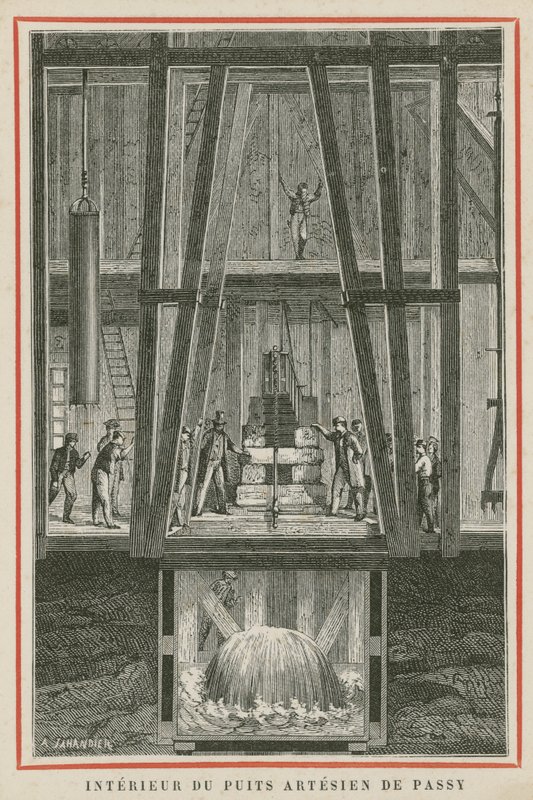 Interiör av de artesiska brunnarna i Passy, Paris av European School