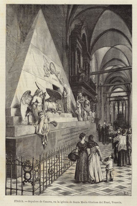 Italien - Canovas grav, i kyrkan Santa Maria Gloriosa dei Frari, Venedig av European School