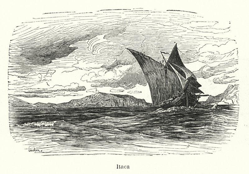Ithaca, antikens Grekland (litho) av European School