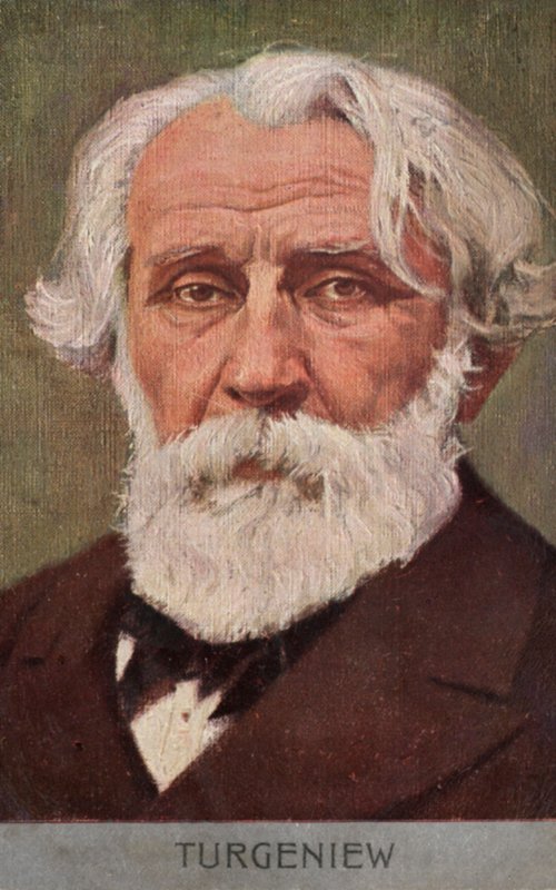 Ivan Turgenev, rysk romanförfattare (färglitografi) av European School