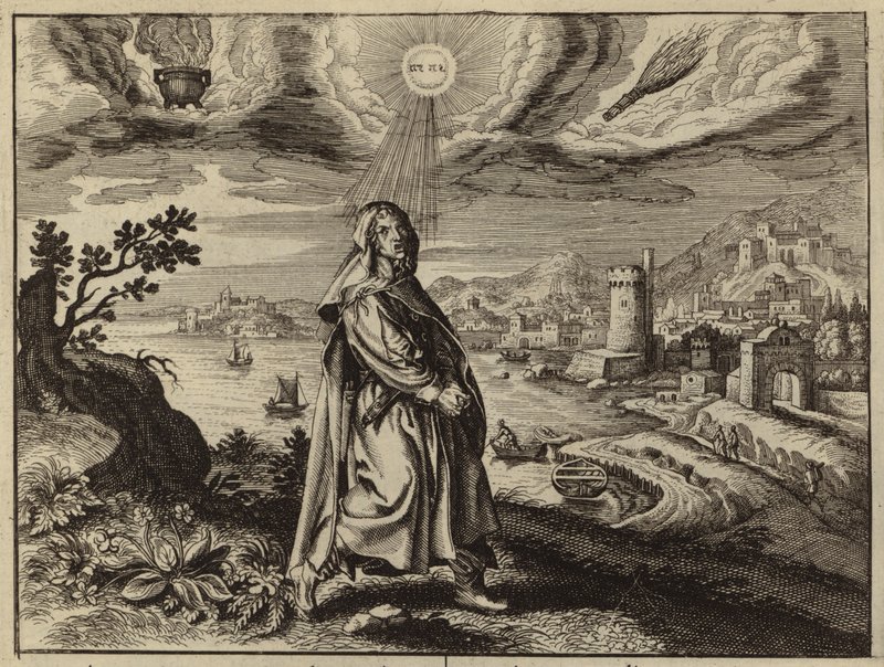 Jeremia beklagar Jerusalems ruin (gravyr) av European School