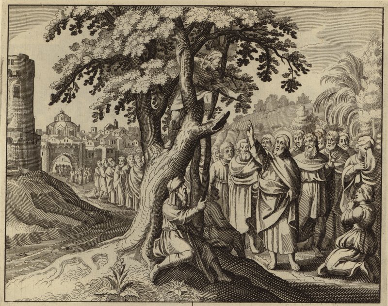 Jesus Kristus och Sackeus tullindrivaren (gravyr) av European School