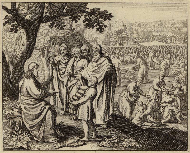 Jesus Kristus matar de fem tusen (gravyr) av European School