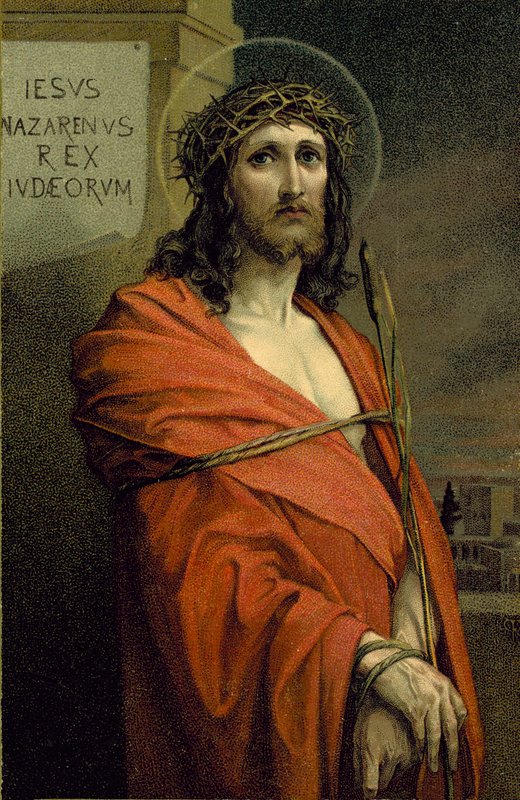 Jesus från Nasaret, judarnas konung (färglitografi) av European School