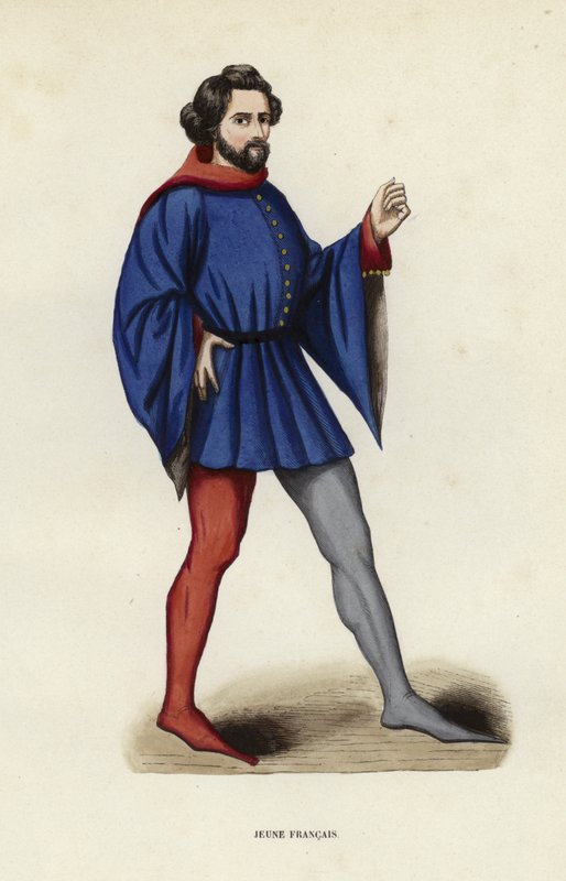 Ung fransman (färgad gravyr) av European School