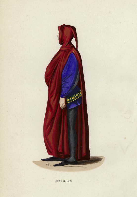 Ung italiensk (färgad gravyr) av European School