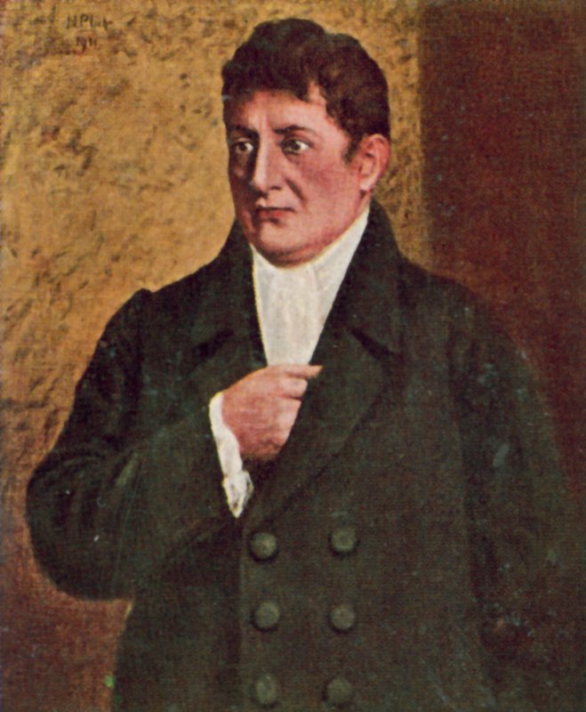 Johann Gottlieb Fichte, tysk filosof och författare (färglitografi) av European School