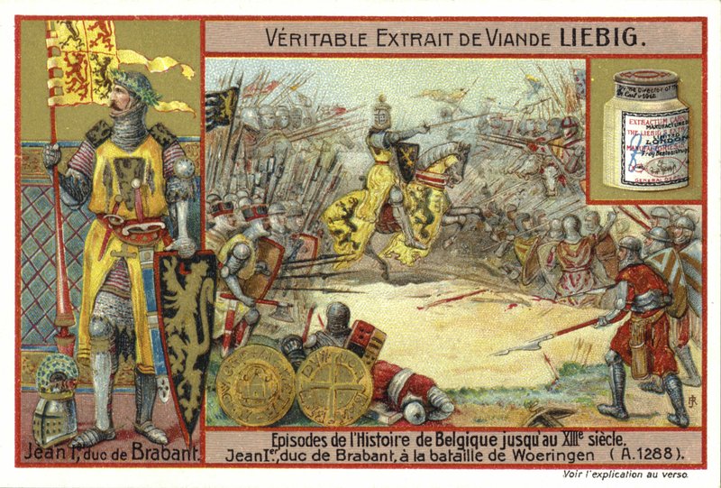 Johannes I, hertig av Brabant, vid slaget vid Woeringen, 1288 av European School
