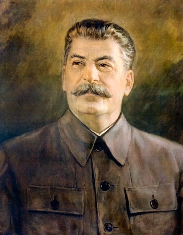 Josef Stalin, georgisk bolsjevikisk revolutionär och sovjetisk politiker och ledare (färglitografi) av European School