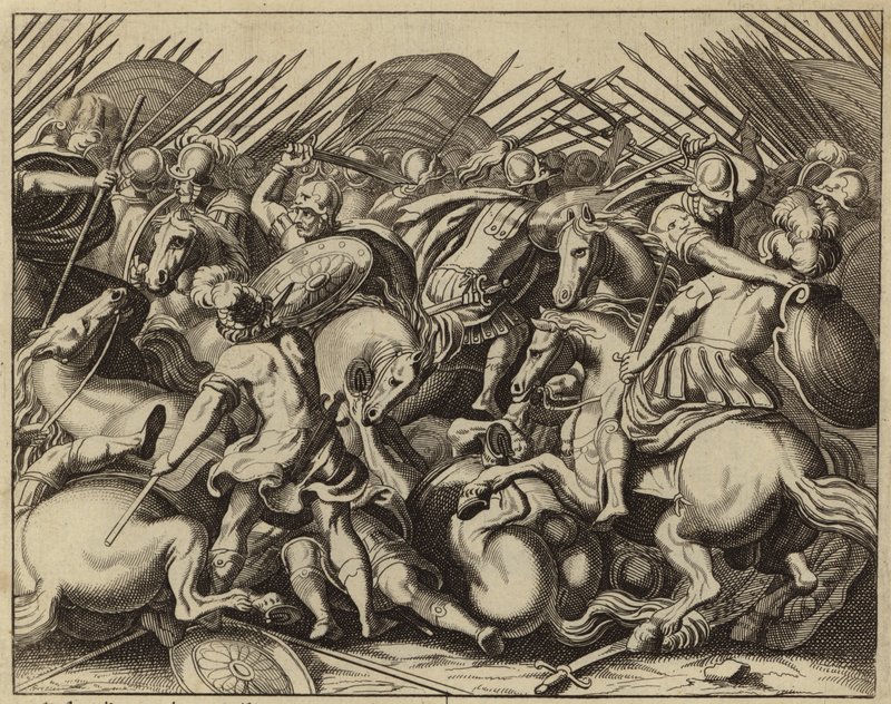 Judas Maccabeus besegrar seleukiderna (gravyr) av European School