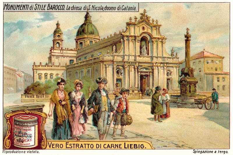Kyrkan S Nicola, Catania katedral (chromolitho) av European School