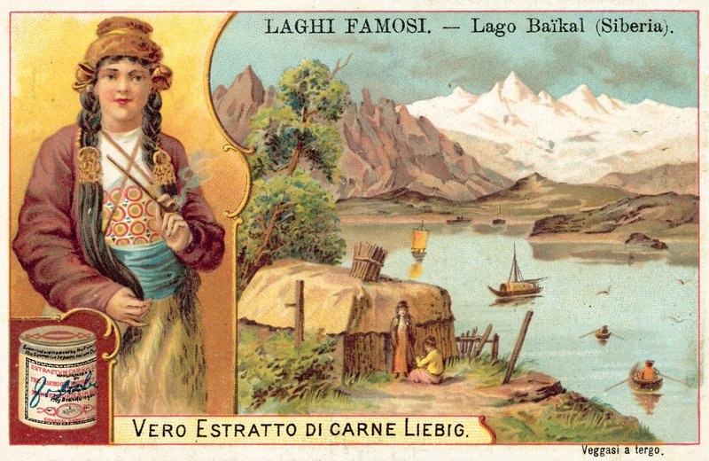 Bajkalsjön, Sibirien (chromolitho) av European School