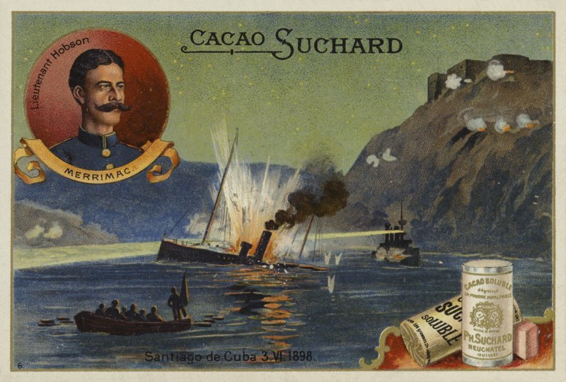 Löjtnant Richmond P Hobson och förlisningen av USS Merrimac, Santiago de Cuba, spansk-amerikanska kriget, 3 juni 1898 av European School