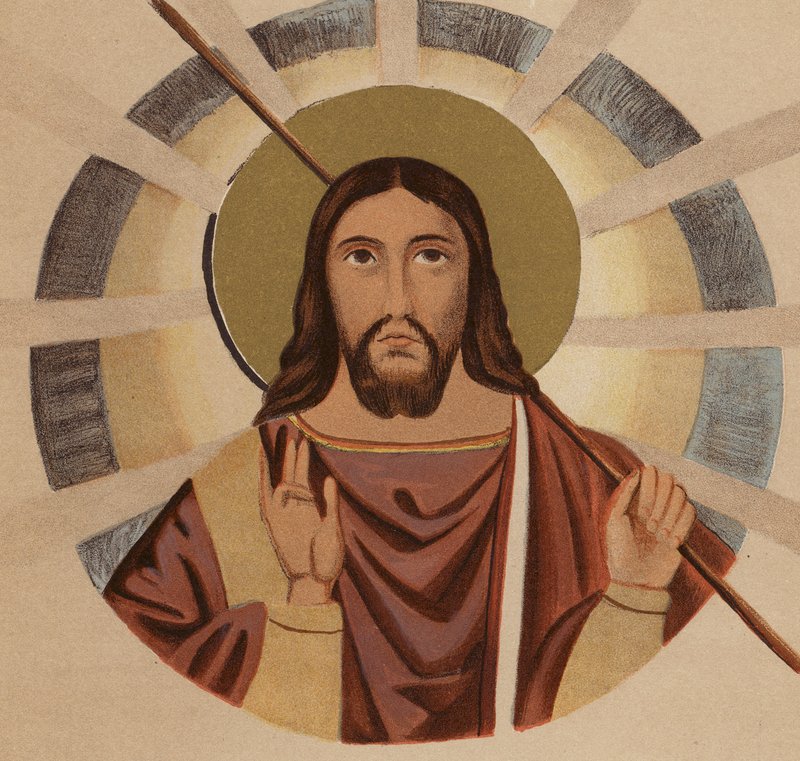 Liknelse av Jesus Kristus: Från Sankt Paulus basilika i Rom (chromolitho) av European School