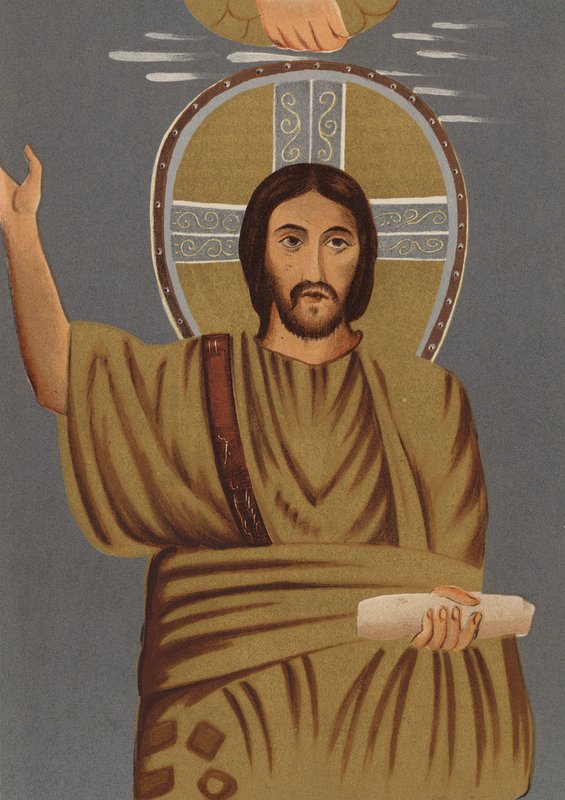 Liknelse av Jesus Kristus: Från St Prasede-kapellet (chromolitho) av European School