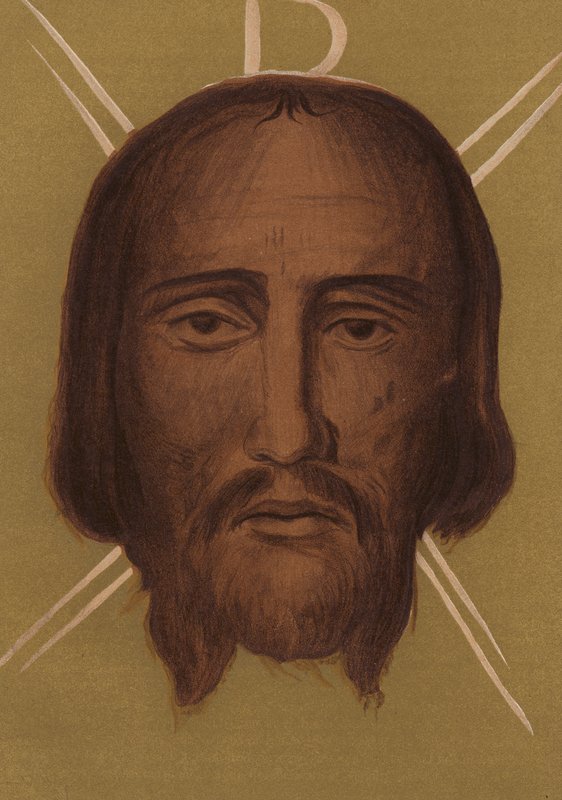 Liknelse av Jesus Kristus: Från kyrkan St Silvestro i Rom (chromolitho) av European School